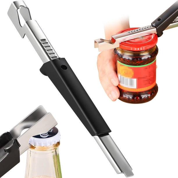 Abridor de frascos, abridor de tapa de llave de tarro ajustable, agarre manual de tapa, herramienta de apertura de botellas, ahorro de trabajo para manos débiles (estilo B)