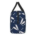 thumbnail image 4 of YFYANG Portable Waterproof Insulated Lunch Bag, Vintage Blue Dragonfly Pattern Reusable Cooler Bag / Picnic Bag for Adults Teens, 4 of 9