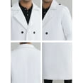 thumbnail image 6 of INSPIRE CHIC Men's Winter Pea Coat Notch Lapel Double Breasted Solid Color Overcoat L White, 6 of 7