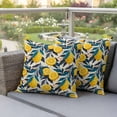 thumbnail image 4 of 2 Pack Outdoor Waterproof Throw Pillow Covers,Summer Watercolor Lemon Decorative Square Pillow Case Patio Pillowcases for Chair Couch Sofa 16x16in, 4 of 9