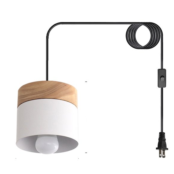 Rattan Light Fixtures Ceiling Hanging Nordic Style Dining Room Metal White Lantern Pendant Light Plug In Chandelier Lighting With Long Cord