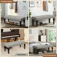 thumbnail image 5 of Furvclv 48 Inch Entryway Bench, Modern Tufted Ottoman Bench With Padded Seat, Sturdy Legs With Anti Skid Foot Pads, Upholstered Bedroom Bench For Foyer Living Room, 5 of 9