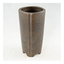 Zisha Style Orchid Pot with Mesh - 3.25"x3.25"x6.5" Square Planter - Unglazed Ceramic Flower Pot for Orchids, Succulents, and Indoor Plants