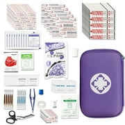 Travel First Aid Kit Car Emergency Kit 274 Pcs Camping Essentials Survival Kit Backpack For Businesses Office Boat Home Purple