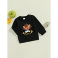 thumbnail image 3 of Suealasg Thanksgiving Toddler Baby Girl Boy Sweatshirt Long Sleeve Crew Neck Turkey Print Pullovers Top 1T 2T 3T 4T 5T Little Girl Boy Fall Winter Thanksgiving Clothes, 3 of 8