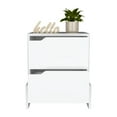 thumbnail image 5 of Luss Nightstand, Bedside Table with 2-Drawers Modern Design, Ample Storage, Stylish White Finish, 5 of 7