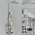 thumbnail image 2 of Thermostatic Shower System Chrome Rainfall Shower Faucet w/Hand Shower Wall Mount, 2 of 12