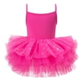 thumbnail image 2 of ITSAME Girls Ballet Dance Dress, Spaghetti Strap Leotards Puffy Tulle Kids Fashion Shiny Ballet Tutu Dress Hot Pink 4-5T, 2 of 5