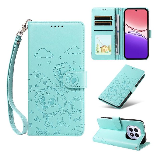 Funda Cartera GANGXUN con Diseño de Perrito en Relieve para OPPO F29 5G , Protección 360° con Ranuras y Correa Desmontable