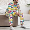 thumbnail image 7 of Fotbe Colorful Car Pattern Long Sleeve Pajama Set for Men,Sleepwear Set,2-piece Loungewear Set,Soft PJs Comfy Nightwear with Pockets-Large, 7 of 7