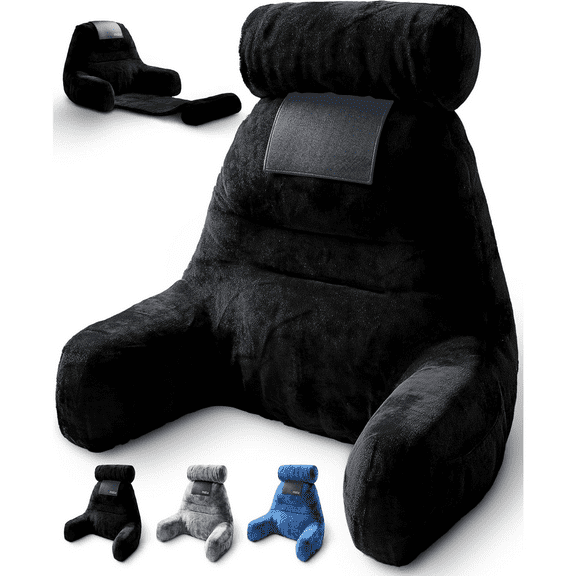 Extra Large Reading Pillow- Ergonomic Pillow- Back Pillow for Bed Rolling Mat for Neck Support- with Shredded Memory Foam- for Sitting Up in Bed, Couch or Floor