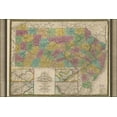 thumbnail image 1 of 24"x36" Gallery Poster, Map of Pennsylvania, New Jersey, & Delaware 1832, 1 of 1