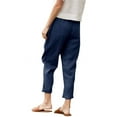 thumbnail image 3 of Elastic Waist Women Casual Pants Capri Ankle Trousers, 3 of 5