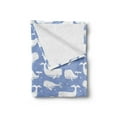 thumbnail image 2 of Whale Soft Flannel Fleece Blanket, Nursery Themed Monochromatic Silhouette Pattern with Underwater Mammal Print, Cozy Plush for Indoor and Outdoor Use, 70" x 90", Ceil Blue and White, by Ambesonne, 2 of 5