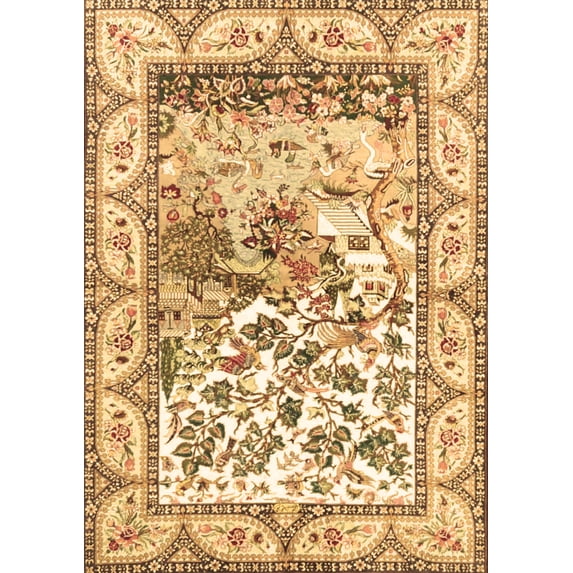 Ahgly Company Indoor Rectangle Animal Brown Traditional Area Rugs, 2' x 4'