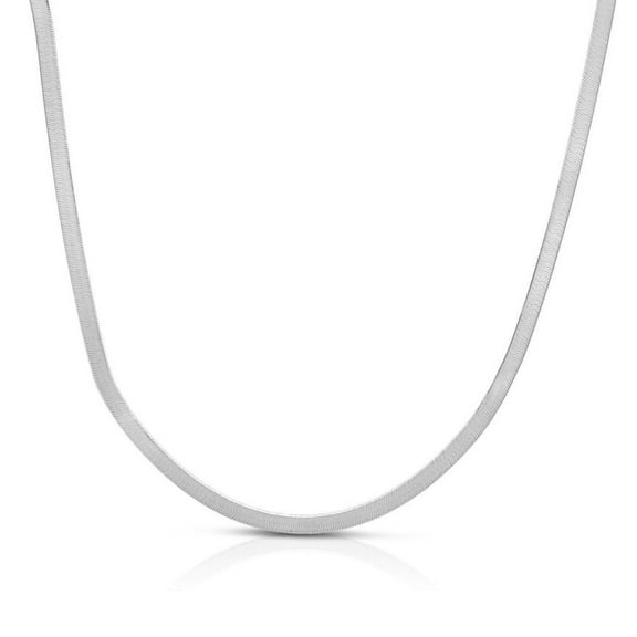 JewelStop 14k White Gold Polished Finish 2.8mm Imperial Herringbone Chain with Lobster Clasp - 18"