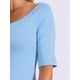 thumbnail image 5 of INSPIRE CHIC Camisetas de Cuello Barco para Mujeres, de Manga Corta, Ajustadas, Suaves, T-Shirt XL Color Azul Claro, 5 of 6