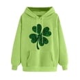 thumbnail image 2 of Women's St. Patrick'S Day Hoodie Loose Long Sleeve Pullover Clover Print Casual Irish With Pocket Green XXL, 2 of 4