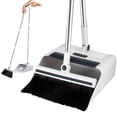thumbnail image 3 of EIMELI Broom and Dustpan Set with Embedded Floor Scrub Brush 180°Rotatable Sweeper with Long Handle Upright Standing Floor Brush and Dustpan Reusable Dust Pan with Comb Teeth for Home Fl, 3 of 11
