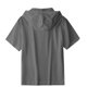 thumbnail image 4 of Hombres Pantalones Cortos Color Sólido Manga Corta Blusas Botón Cuello en V con Capucha Bolsillo Casual Top de Moda para Hombres, 4 of 5
