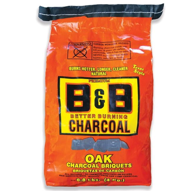 B&B Charcoal 8023369 8.8 lbs Organic Oak Hardwood Charcoal Briquettes