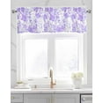 thumbnail image 2 of Purple Botanical Linen Curtain Valance for Bedroom/Bathroom/Kitchen/Office/Living/Dining Room Window,Vintage Plant Flower Floral Leaf Herb Pocket Topper Drapes Decorative Cafe Drapery Panel 60"x18", 2 of 6