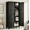 Black, variant on SOLAURA 71" Tall Metal Armoire Wardrobe Cabinet with 2 Doors, Wardrobe Closet with Hanging Rod and Adjustable Shelves, Freestanding Closet for Home Living/Laundry Room/Department (White)