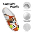 thumbnail image 5 of Rateoe Colorful Balls Print Women's Men's Cotton Knit Slippers Lightweight Memory Foam Indoor House Shoes with Anti-Skid Sole-46/47, 5 of 7