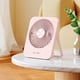 thumbnail image 4 of Ventilador de escritorio portátil - batería recargable, plegable a 180°, 3 velocidades, inalámbrico para oficina en casa y viajes, duración de 6 horas, blanco o rosa, 4 of 7