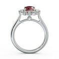 thumbnail image 3 of 1.55 Ct Round Cut Natural Red Ruby Diamond Wonderful Floral Halo Wedding Ring 14K White Gold Size 4, 3 of 7