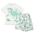 thumbnail image 2 of SGFCWSX Boys Summer Outfits Short Sleeve Top and Elastic Waist Shorts Dinosaur Graphic Casual Daily Playwear for Kids White Size 5T, 2 of 5