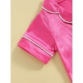 thumbnail image 6 of Rdhnmea Newborn Baby Girls Boys Silk Pajamas Rompers Button Down Short Sleeve Satin Infant Pjs One Piece Jumpsuit Shorts, 6 of 9