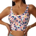 thumbnail image 2 of Haiem Abstract Leopard Print Pattern Womens Sports Bra - U Neck Padded Low Impact Yoga Bra Workout Crop Top Gym Moisture-Wicking Workout Vest -, 2 of 9