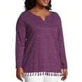 thumbnail image 3 of Just My Size Women's Plus Size Tassel Trim Top, 3 of 5
