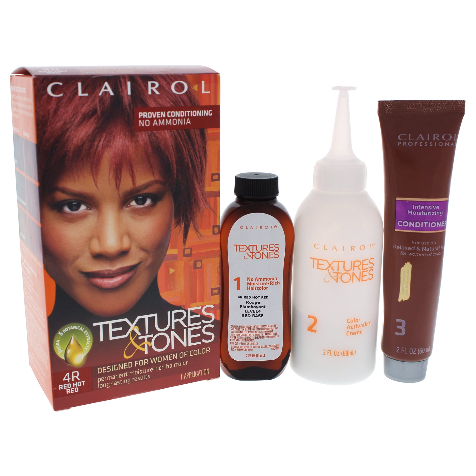 Textures and Tones Permanent Moisture-Rich Haircolor - # 4R Red Hot Red by  Clairol for Women - 1 Appl 