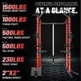 thumbnail image 6 of Mikolo Power Rack Cage, Weight Rack with Cable Crossover Machine,Multi-Function Squat Rack with J Hooks,Dip Bars and Landmine for Home Gym Red, 6 of 18