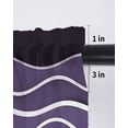 thumbnail image 6 of Purple Wave Curtains 45 Inch Length,Sheer Curtains for Bedroom Living Room Window Coastal Ombre Ocean Grey Stripes Beach Sand Rod Pocket Drapes Kitchen Curtains Small Half Window 52"x45" 2 Panels, 6 of 6