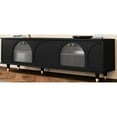 thumbnail image 3 of Tv Cabinet With Fluted Glass Doors, Adjustable Shelves For 78" Tvs, Black, Gold Handles, Living Room Use Contemporary Entertainment Center, Stand, Shelves, Golden,, 3 of 6