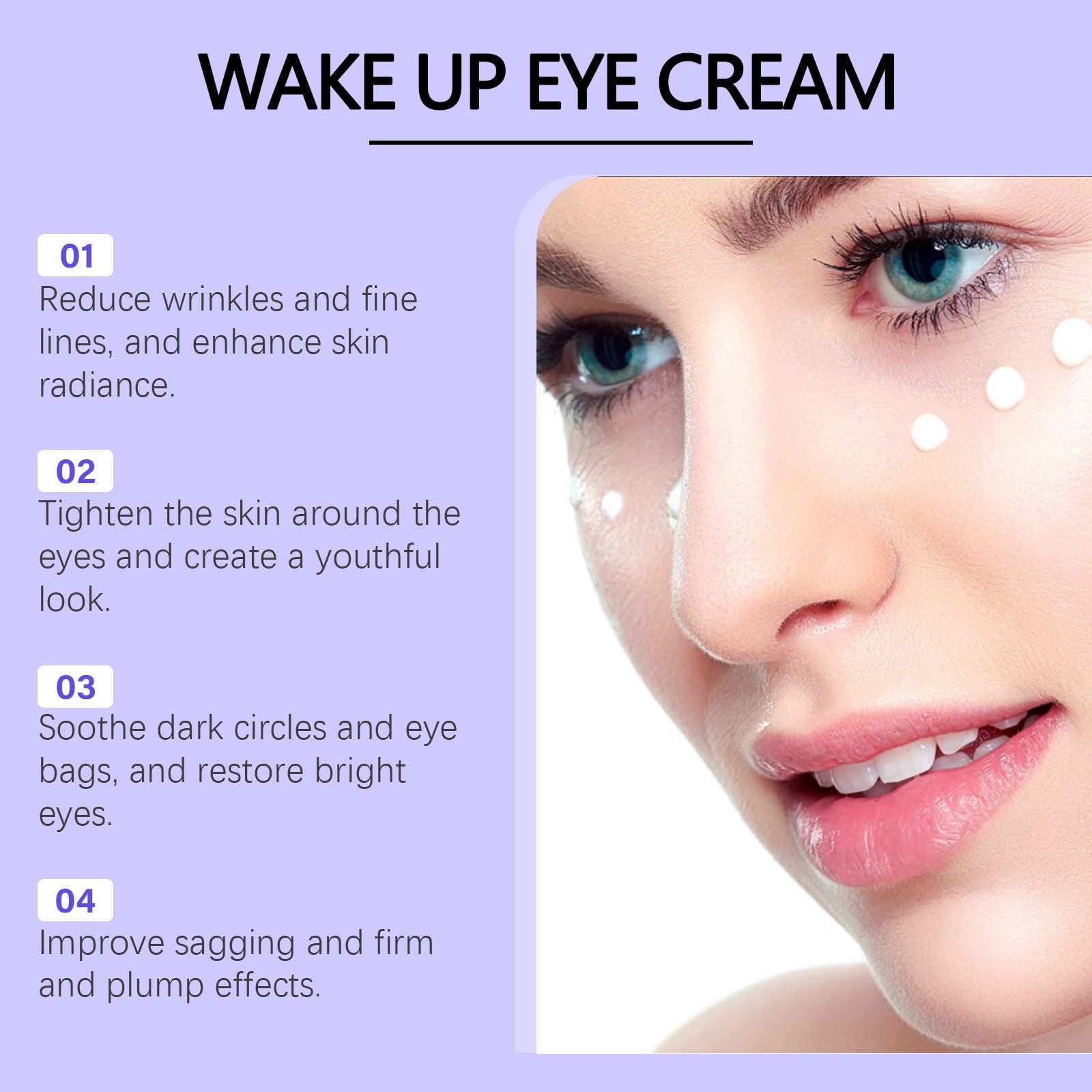 FSTDelivery Collagen Eye Cream for Women, Eye Cream for Anti-Aging Dark Circles Puffiness, and Wrinkles Hydrating Under Eye Cream with Hyaluronic Acid and Retinol Lifting and Firming Eye Cream, 15g