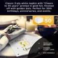 thumbnail image 6 of Cheers to 30 Years Cocktail Napkins | Happy 30th Birthday Decorations for Men and Women and Wedding Anniversary Party Decorations | 50-Pack 3-Ply Napkins | 5 x 5 inch folded (White), 6 of 9
