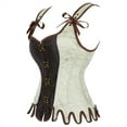 thumbnail image 3 of Women's Underbust Corset Shapewear Waist Cincher with Lace Up Beige M, 3 of 7