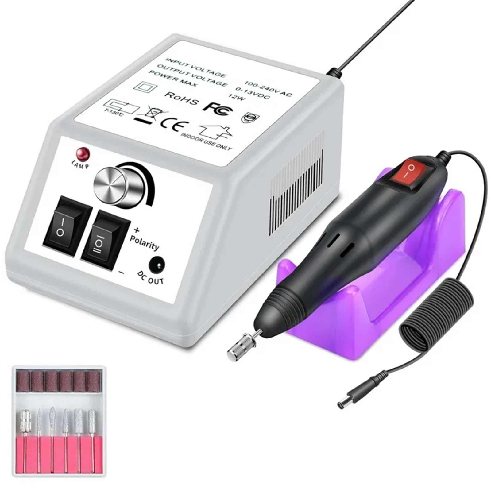 Professional Manicure Drill Machine Set for Gel Polish Removal, Nail Shaping, and Filing - Low Noise, Easy to Use