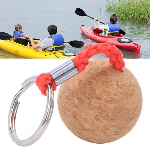 Haofy 2Pcs Wooden Ball Key Ring, Floating Keyring, Water-Skiing Boating  Fishing Kayak Canoe For Sailing Boat