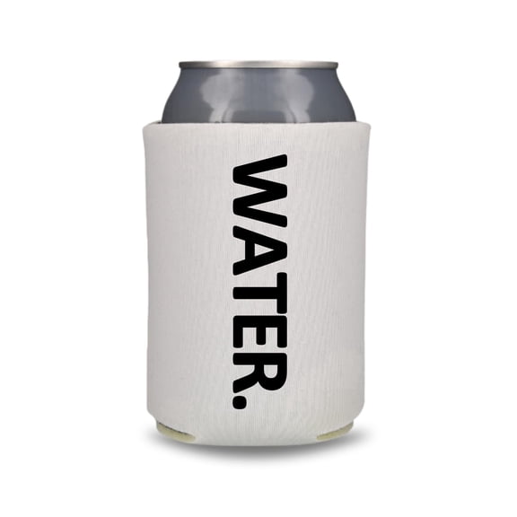 Funny Beer Can Cooler, Water., Funny Coolies Drink Accessory, Beer Sleeves, Party Gift Favors (White)