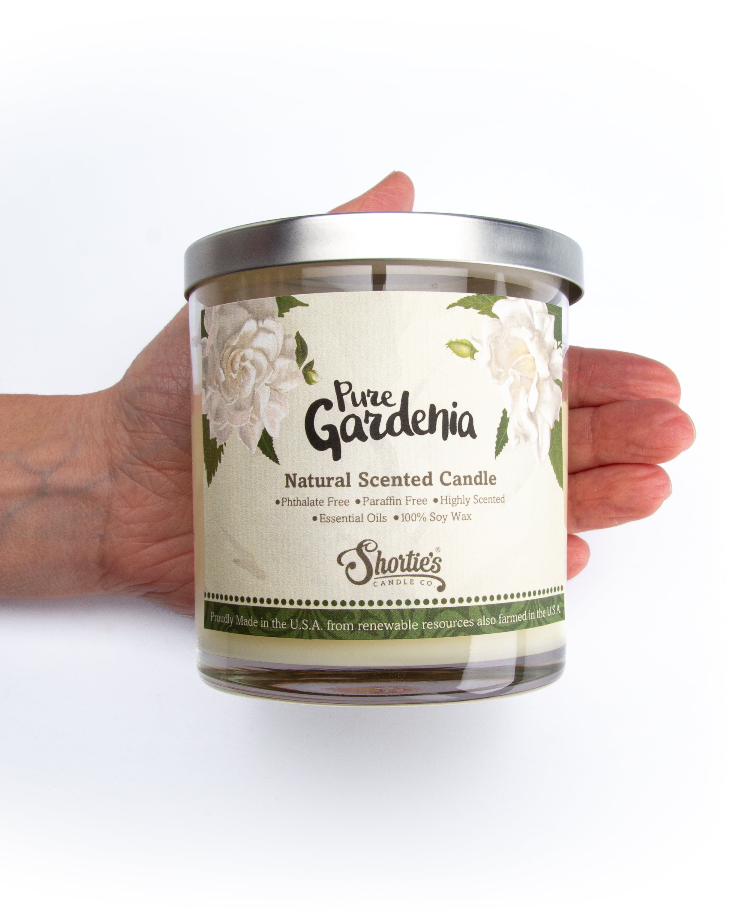 Gardenia Scented 3 Wick Candle - All Natural - Made with 100% Responsibly Sourced Soy and Essential Fragrance Oils - Phthalate & Paraffin Free, Vegan, Non-Toxic
