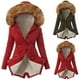 thumbnail image 5 of Chaqueta cálida para mujer, abrigo de invierno sólido con cuello encapuchado, ropa de abrigo de lana de cordero Fridja  po354, 5 of 5