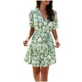 thumbnail image 2 of LOVZFMLL Robe Imprimée Mode Femme Verte P, 2 of 8