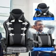 thumbnail image 4 of BestOffice Ergonomic Office Chair, High-Back White, Lumbar Support PC PU Task Ergonomic Executive Swivel for Back Pain Women, Men, 4 of 7