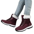 thumbnail image 2 of Gyexs Hiking Boots Women Waterproof Winter Snow Boots Outdoor Wear Walking Work Botas De Nieve Para Mujer Red Size 7, 2 of 5