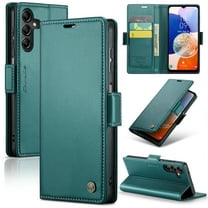 Case for Samsung Galaxy A14 5G Wallet Case, Retro PU Leather Flip Case with Magnetic Closure, [RFID Blocking] Card Holder and Kickstand for Men Women, TPU Shockproof Full Protective Case, Green
